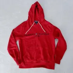 美品✨TOMMY HILFIGER エンブロイドロゴパーカー レッド