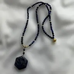 ラピスラズリ六芒星ペンダント ネックレス　約52cm