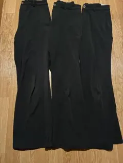 GU ブラック フレアパンツ Lサイズ３枚セット