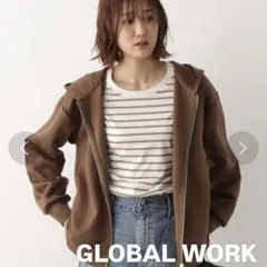 GLOBAL WORK ライトクッションZIPパーカー M