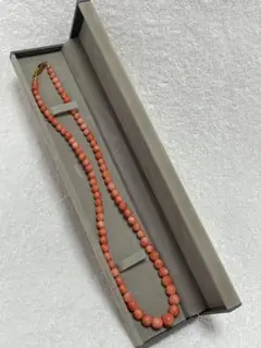美品】本珊瑚 珊瑚ネックレス 5.1mm〜10.3mm 約45.5cm 箱付き - メルカリ