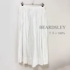 BEARDSLEY ビアズリー リネン100% ロングスカート 白 ペチコート付のサムネイル