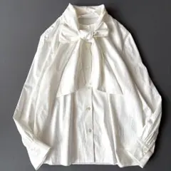 【けいちゃん】ブルネロクチネリ　2WAY ボウタイシャツ ブラウス 白 L けいちゃん様専用】ブルネロクチネリ 2WAY ボウタイシャツ ブラウス 白