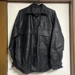 値下げ‼︎ウィゴー　フェイクレザーシャツジャケット黒Mサイズ