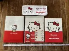 ハローキティ×エクスプレスタオル/クリアファイル.ノート.シール ポチ袋セット