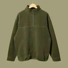 90s ラルフローレン　ハーフジップフリース　大きめ　polo カーキ