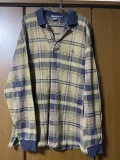 Nautica チェック柄 長袖 ポロシャツ