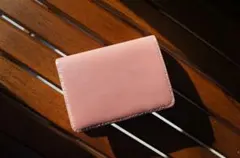 【送料無料】ルガトショルダーのスリムウォレット【ライトピンク】