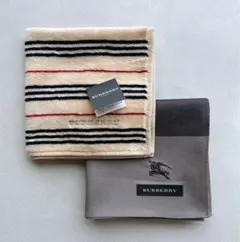 バーバリー メンズハンカチ コットンハンカチ タオルハンカチ 2枚組