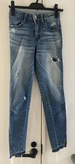 riendaダメージ加工スキニーデニム24インチ