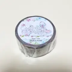 海外 韓国 作家 cream peach マスキングテープ 花柄 ブルー 新品