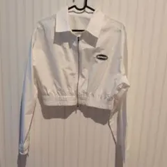 BRUH ショート丈 ジップアップ ブルゾン ホワイト
