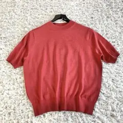 極美品⭐️23区 半袖ニット　クルーネック　ウール100% 赤　46 大きい
