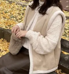 Ambre Ciel フェイクスウェードボアベスト