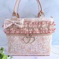 K*様 フェリシテ×マーガレット刺繍 あおりポケット付き フリルバッグ✩.