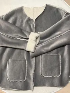 earth ムートンコート　グレー