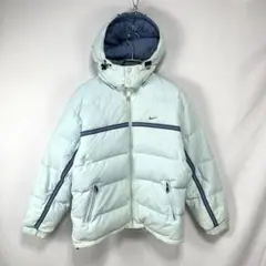 00s NIKE ダウンジャケット フード着脱可能 ライトブルー L