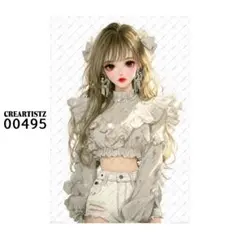 00495 ガール ペーパー/ステッカー 4枚 CREARTISTZ