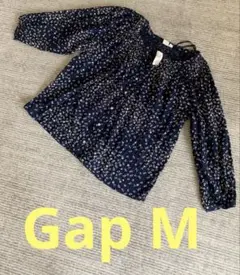 新品タグ付　ギャップ　ネイビー　小花ブラウス　M 定価4990