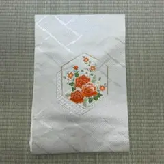 名古屋帯 帯 正絹 牡丹柄 六角文様 上品 カジュアル 0323-3-ダ1