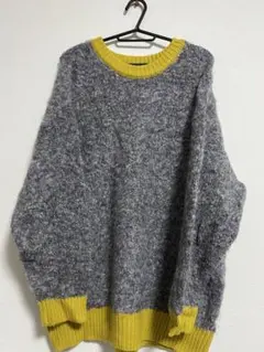 BAYFLOW グレー/イエロー 長袖ニット
