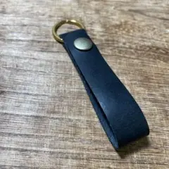 ベルトループ　レザーキーホルダー　イタリアンレザー　ブラック