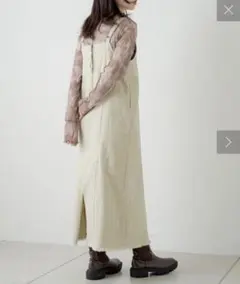 Kastane ストレッチデニムフリンジジャンスカ