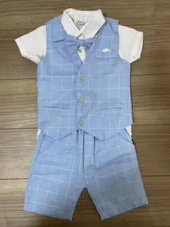 水色 セレモニースーツ 蝶ネクタイ付き 90サイズ お呼ばれ