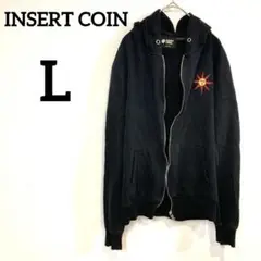INSERT COIN【L】フルジップパーカー ブラック 黒