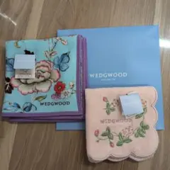 ✦WEDGWOOD✦スマホやメガネも拭けるフォーチュンブルー ハンカチセット