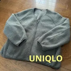 ユニクロ　カーキ　フリースボアジャケット XL