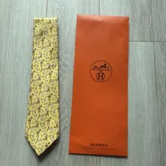 正規店 エルメス HERMES ネクタイ 紙袋付き アート クリーニング済