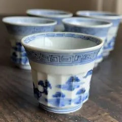 蕎麦猪口古伊万里柿右衛門藍九谷藍柿右衛門唐草蛸唐草 - メルカリ