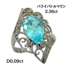 【A】パライバトルマリン2.36ct　Pt900 プラチナ リング 指輪 11号