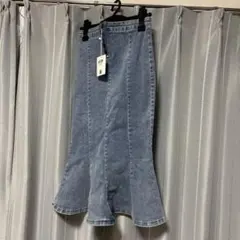 Jasmine デニムフレアスカート ライトブルー