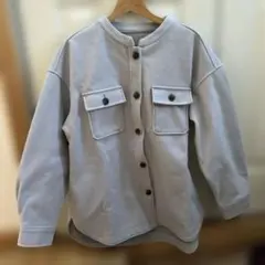 ライトグレー ノーカラージャケット Lサイズ