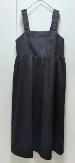 【美品】H＆M　キャミワンピース フリルストラップ　Lサイズ　ブラック