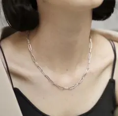 シルバーリンクチェーンネックレス 星型チャーム付き