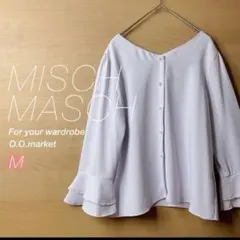 ★MISCHMASCH ミッシュマッシュ　パール釦ブラウス袖フレア