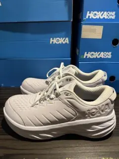 新品未使用品　HOKA BONDI SR(ボンダイ SR)ホワイトレザー