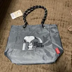 PEANUTS スヌーピー 刺繍トートバッグ グレー