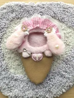 ぬい服 着ぐるみ にじぱぺっと ちびぐるみ 10cm アイスうさ耳　量産　ピンク