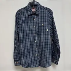 MIZUNO 【Berg】ネービーカラー　チェック柄シャツブラウス　Mサイズ