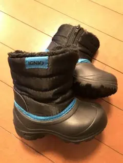 IGNIO 子ども用スノーブーツ ブラック/ブルー 14センチ
