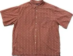 【古着】 90s ヴィンテージ 総柄 シャツ オーバーサイズ レッド XL
