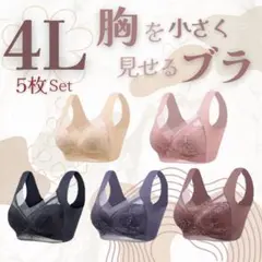 4L ◯5枚セット　着痩せブラ　シームレス　ノンワイヤー　ナイトブラ　美胸　産後