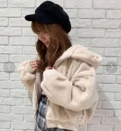 M ボアパーカー　モコモコ　one way ワンウェイ　ブルゾン