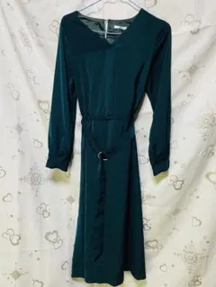 GLACIER ダークグリーン 長袖ワンピース S