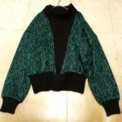 Leilian レリアン ハイネック 総柄 ニット セーター 大きいサイズ 13