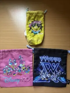 ディズニー巾着2個セット・エイリアンペットボトルカバー